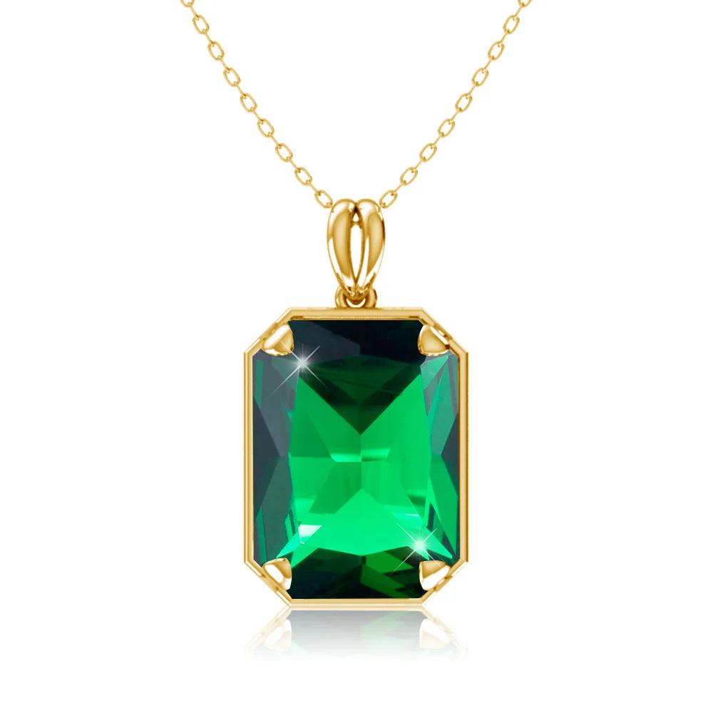 14K Gold Real Pendant For Women 925 Sterling Silver Pendants and Necklaces Birthstone Aquamarine Fine Jewelry Wedding Gifts