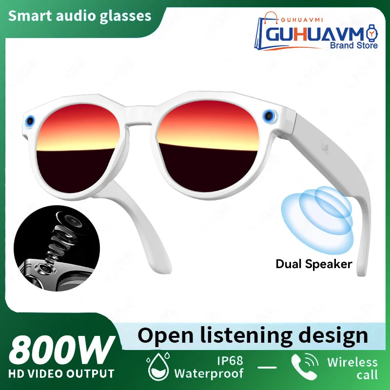 New Smart Bluetooth Sunglasses Open Ear Headphones ENC Noise Reduction Hands-Free Calling Waterproof Music Player AI Glasses Men