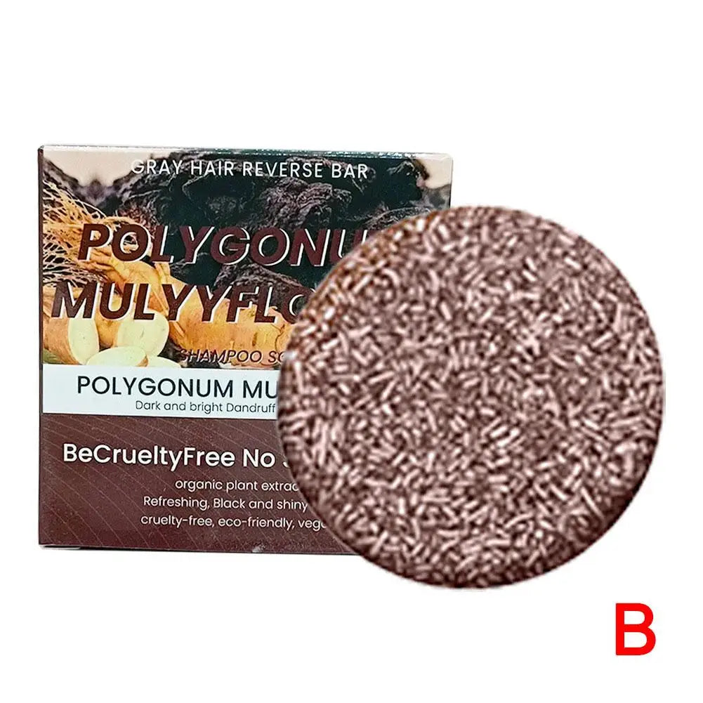 Polygonum Multiflorum Thicker & Denser Shampoo Soap Natural Bamboo Charcoal Scalp Controls Oil Cleaning Soap Hair Care Soap
