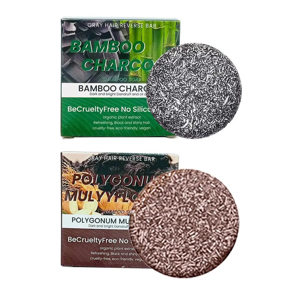 Polygonum Multiflorum Thicker & Denser Shampoo Soap Natural Bamboo Charcoal Scalp Controls Oil Cleaning Soap Hair Care Soap