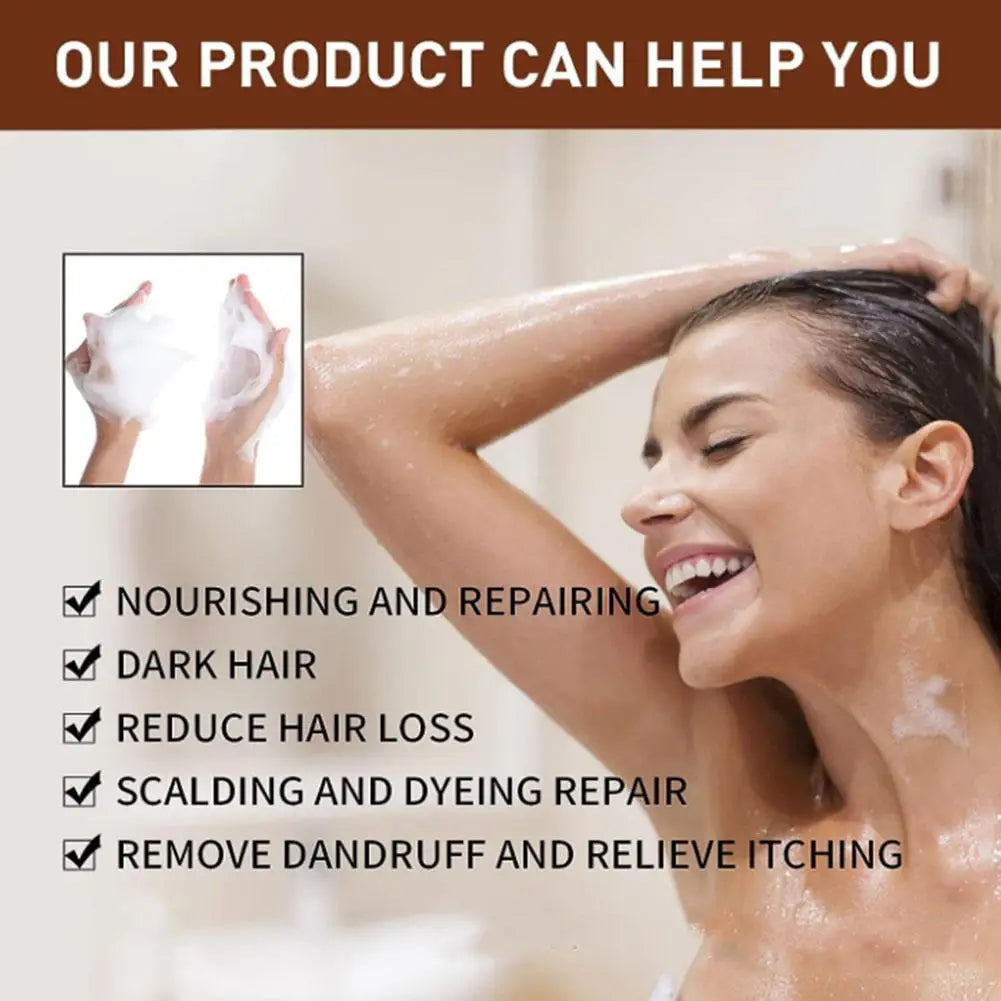 Polygonum Multiflorum Thicker & Denser Shampoo Soap Natural Bamboo Charcoal Scalp Controls Oil Cleaning Soap Hair Care Soap