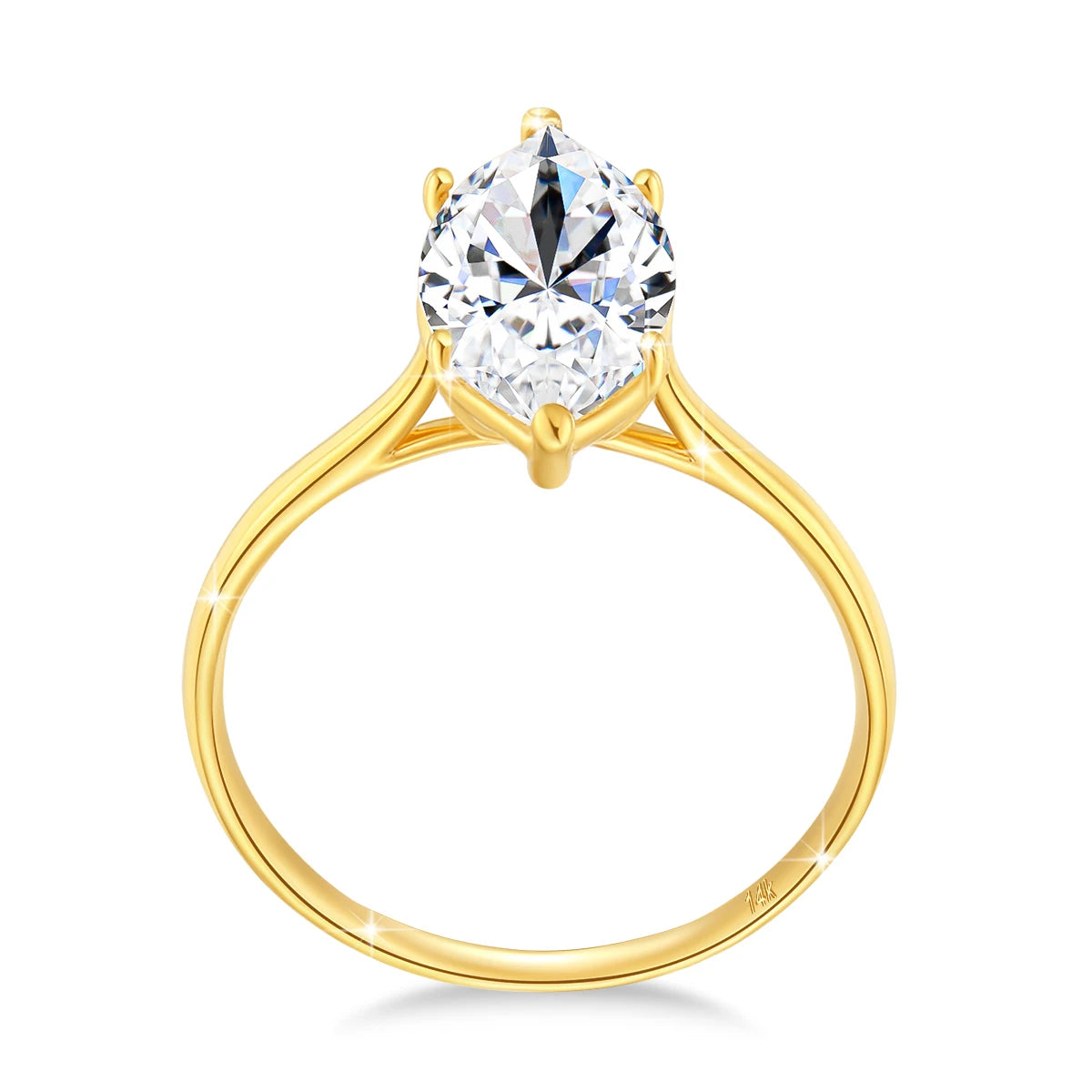 SDOOU 100% Real 14k Gold Engagement Ring Classic 2CT 3CT Marquise Moissanite Diamond Promise Ring Fine Jewelry Gift Ring for her
