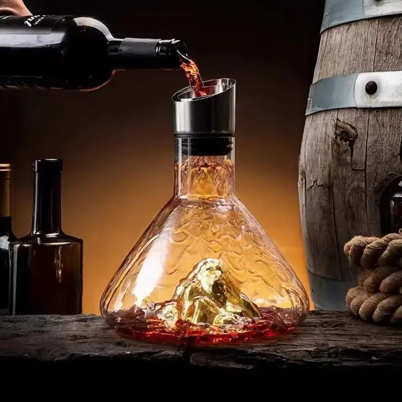 Wine Decanter Built-in Aerator Pourer Wine Carafe  Decanter Hand-blown Crystal Glass Wine Accessories Decanters 1500ML