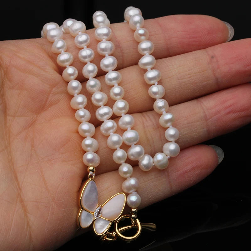 New Arrial Real Freshwater Pearl Necklace For Women,Gold Plated Natural Small Pearl Choker Necklace Korean Jewelry