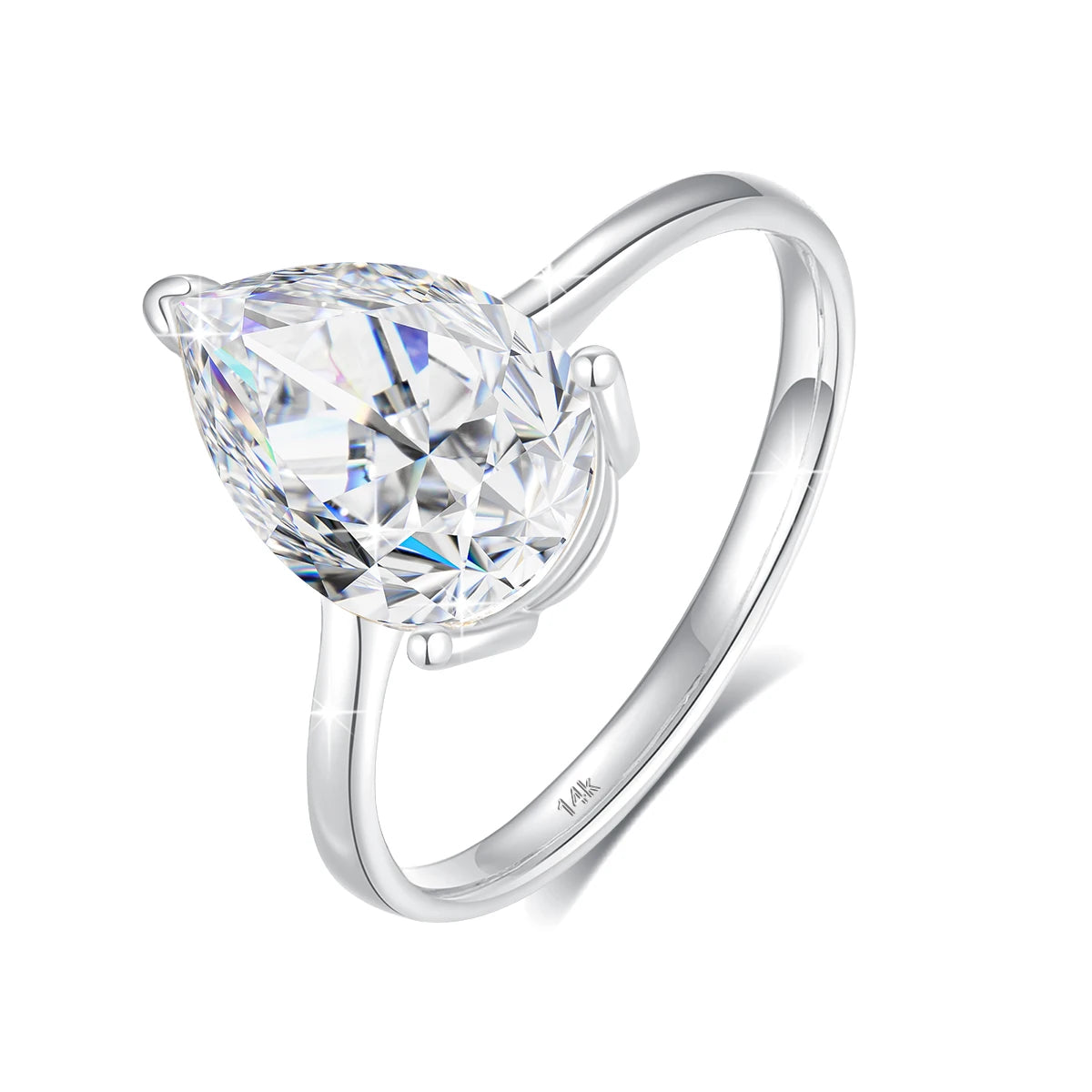 SDOOU 100% Real 14k Gold Engagement Ring Classic 2CT 3CT Marquise Moissanite Diamond Promise Ring Fine Jewelry Gift Ring for her