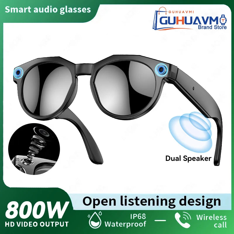 New Smart Bluetooth Sunglasses Open Ear Headphones ENC Noise Reduction Hands-Free Calling Waterproof Music Player AI Glasses Men