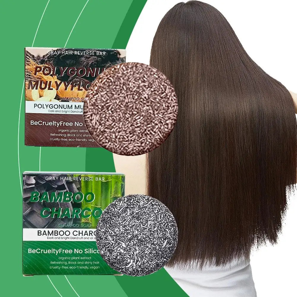Polygonum Multiflorum Thicker & Denser Shampoo Soap Natural Bamboo Charcoal Scalp Controls Oil Cleaning Soap Hair Care Soap