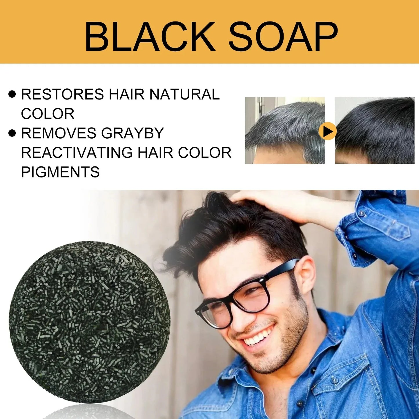 Hair Shampoo Soap Polygonum Multiflorum Black Soap White Hair Repair Soap Hair Care Set Nourishing Anti Dandruff Hair Dye Soap