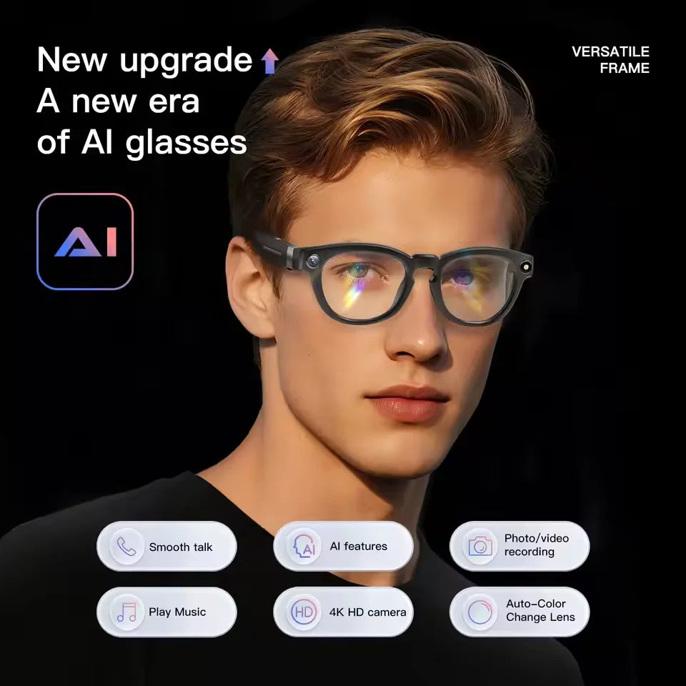 New Smart Bluetooth Sunglasses Open Ear Headphones ENC Noise Reduction Hands-Free Calling Waterproof Music Player AI Glasses Men