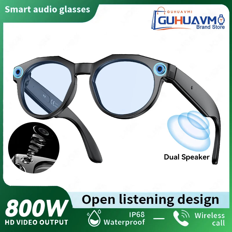 New Smart Bluetooth Sunglasses Open Ear Headphones ENC Noise Reduction Hands-Free Calling Waterproof Music Player AI Glasses Men