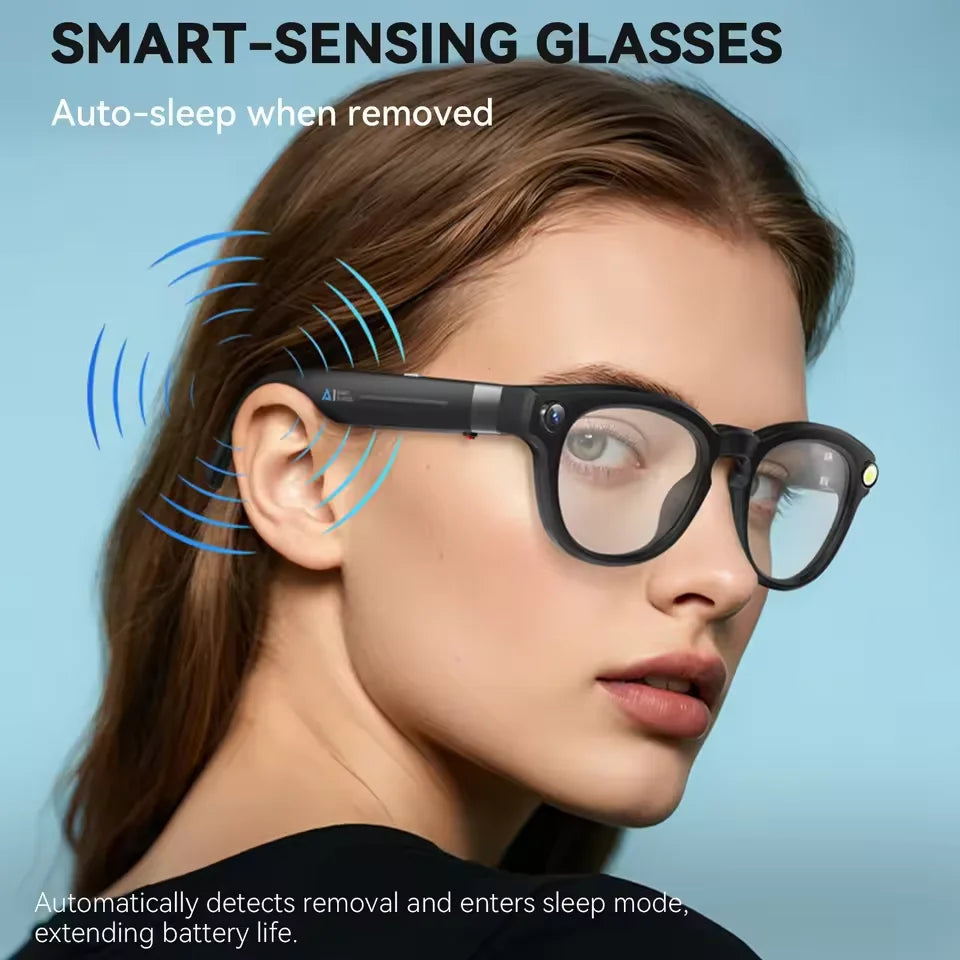 New Smart Bluetooth Sunglasses Open Ear Headphones ENC Noise Reduction Hands-Free Calling Waterproof Music Player AI Glasses Men