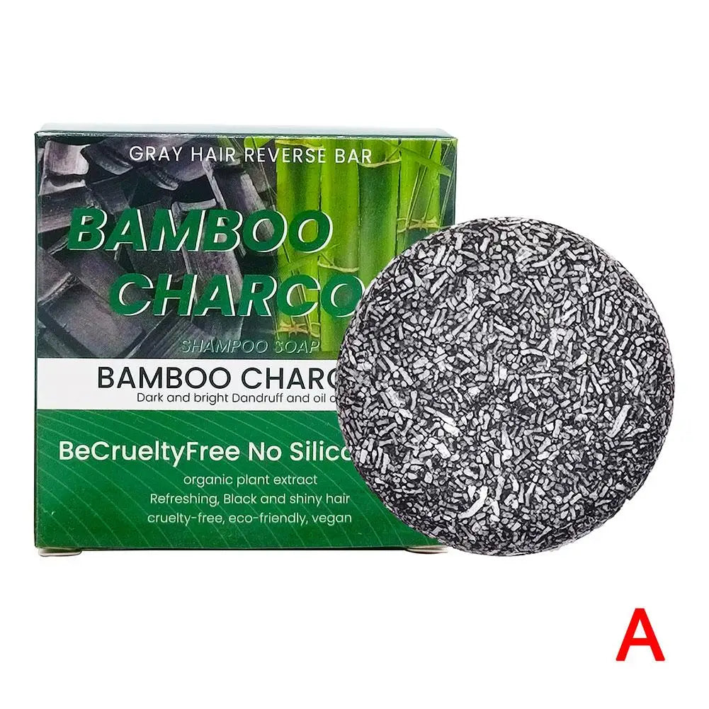 Polygonum Multiflorum Thicker & Denser Shampoo Soap Natural Bamboo Charcoal Scalp Controls Oil Cleaning Soap Hair Care Soap