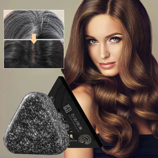 Herbal Black Hair Growth Shampoo Bar Ganoderma Polygonum Multiflorum Herbal Soap For Oily Hair Controls Dandruff Adds Volume Hot