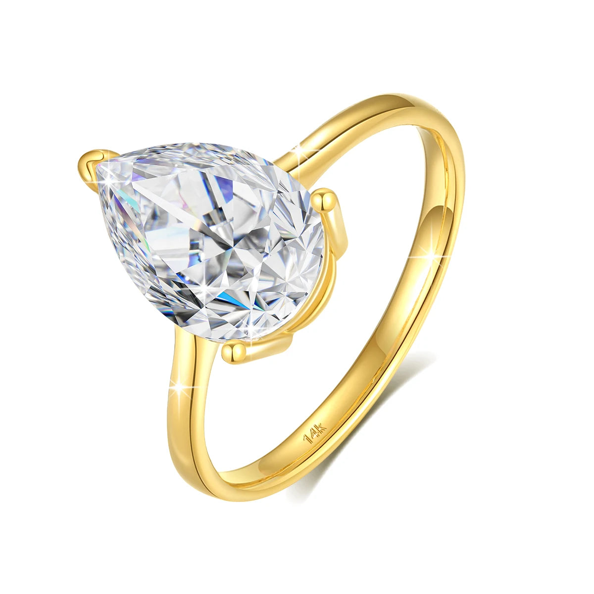 SDOOU 100% Real 14k Gold Engagement Ring Classic 2CT 3CT Marquise Moissanite Diamond Promise Ring Fine Jewelry Gift Ring for her